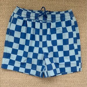 Crewcuts Blue Checkerboard Kids Swim Trunks